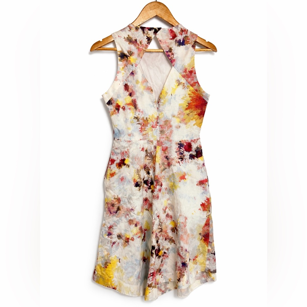 Anthropologie Hunter Bell Kukka Floral Fit & Flare Tea Dress Pockets Sz 4 NWOT - Picture 3 of 6